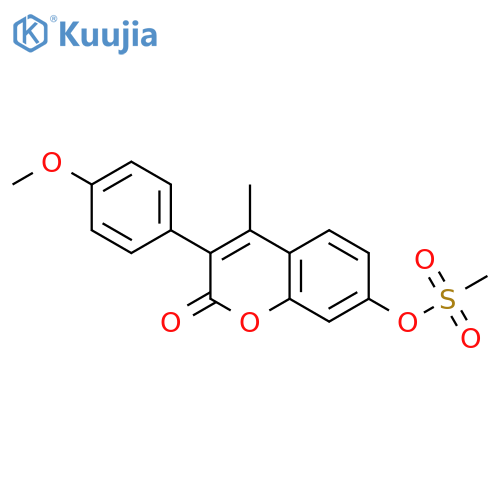 3-(4-methoxyphenyl)-4-methyl-2-oxo-2H-chromen-7-yl methanesulfonate structure