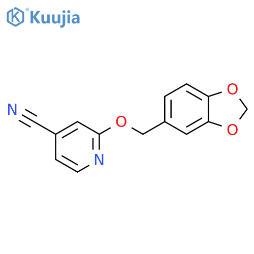 4-Pyridinecarbonitrile, 2-(1,3-benzodioxol-5-ylmethoxy)- structure