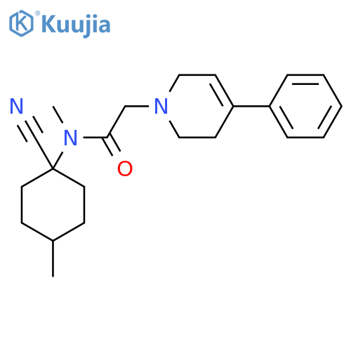 N-(1-cyano-4-methylcyclohexyl)-N-methyl-2-(4-phenyl-1,2,3,6-tetrahydropyridin-1-yl)acetamide structure