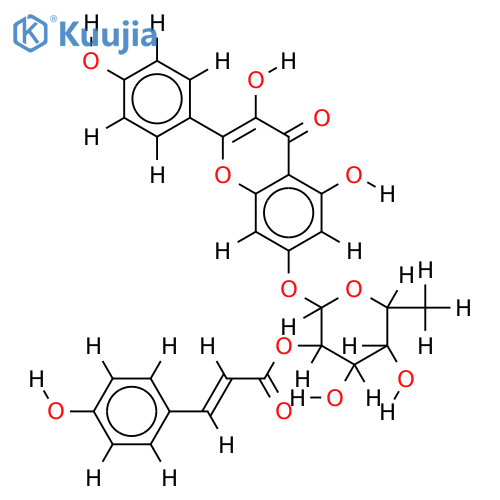 kaempferol 7-O-(2-E-p-coumaroyl-alpha-L-rhamnoside) structure