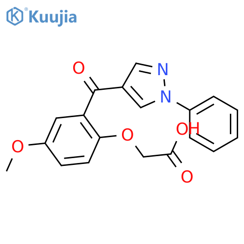 Acetic acid, [4-methoxy-2-[(1-phenyl-1H-pyrazol-4-yl)carbonyl]phenoxy]- structure