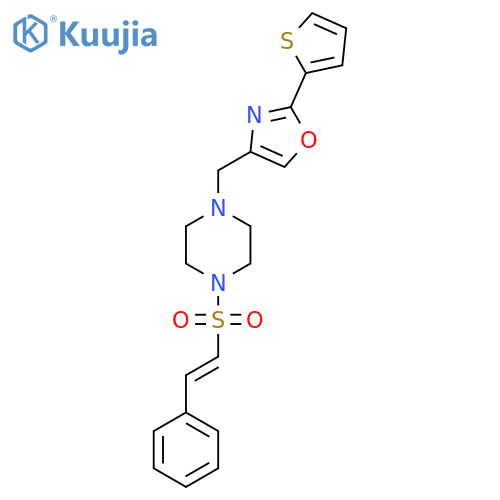 1-(2-Phenylethenesulfonyl)-4-{[2-(thiophen-2-yl)-1,3-oxazol-4-yl]methyl}piperazine structure