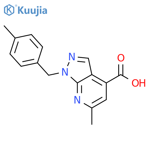 6-Methyl-1-(4-methylphenyl)methyl-1H-pyrazolo3,4-bpyridine-4-carboxylic Acid structure