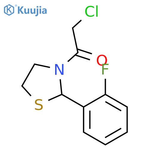 2-chloro-1-2-(2-fluorophenyl)-1,3-thiazolidin-3-ylethan-1-one structure