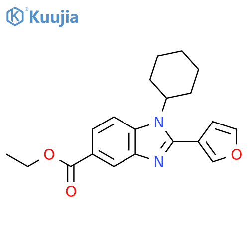 Ethyl 1-cyclohexyl-2-(furan-3-YL)-1H-benzo[D]imidazole-5-carboxylate structure