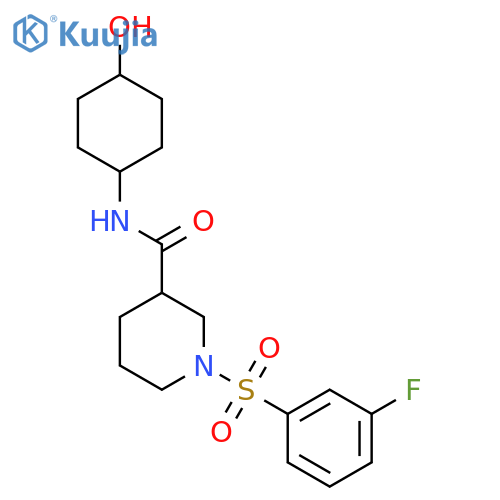 3-Piperidinecarboxamide,1-[(3-fluorophenyl)sulfonyl]-N-(trans-4-hydroxycyclohexyl)-, (3S)- structure