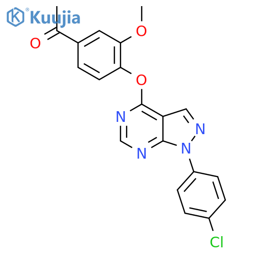 1-(4-{1-(4-chlorophenyl)-1H-pyrazolo3,4-dpyrimidin-4-yloxy}-3-methoxyphenyl)ethan-1-one structure