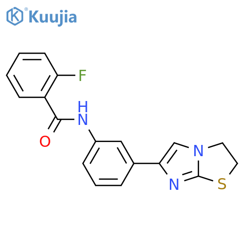 2-fluoro-N-(3-{2H,3H-imidazo2,1-b1,3thiazol-6-yl}phenyl)benzamide structure