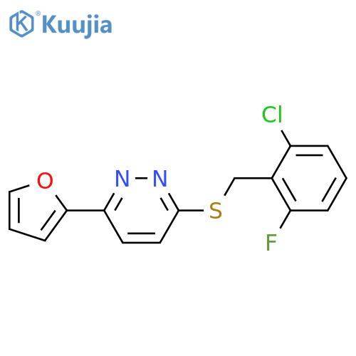 3-{(2-chloro-6-fluorophenyl)methylsulfanyl}-6-(furan-2-yl)pyridazine structure