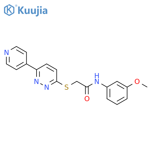 N-(3-methoxyphenyl)-2-{6-(pyridin-4-yl)pyridazin-3-ylsulfanyl}acetamide structure