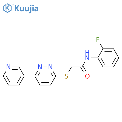 N-(2-fluorophenyl)-2-{6-(pyridin-3-yl)pyridazin-3-ylsulfanyl}acetamide structure