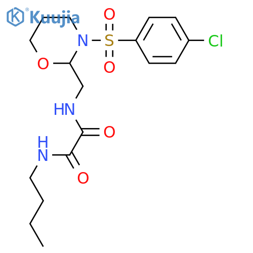 N-butyl-N'-{3-(4-chlorobenzenesulfonyl)-1,3-oxazinan-2-ylmethyl}ethanediamide structure