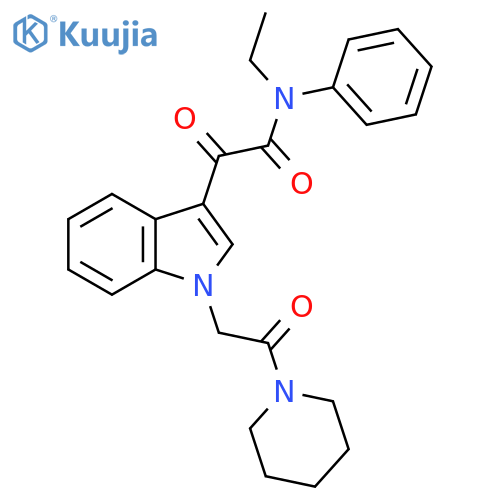 N-ethyl-2-oxo-2-{1-2-oxo-2-(piperidin-1-yl)ethyl-1H-indol-3-yl}-N-phenylacetamide structure