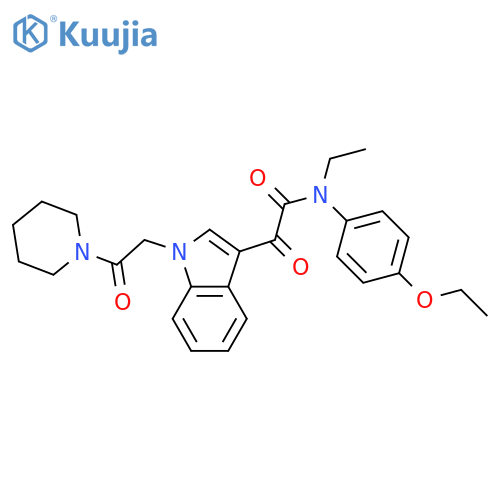 N-(4-ethoxyphenyl)-N-ethyl-2-oxo-2-{1-2-oxo-2-(piperidin-1-yl)ethyl-1H-indol-3-yl}acetamide structure