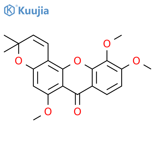 3H,7H-Pyrano[2,3-c]xanthen-7-one, 6,10,11-trimethoxy-3,3-dimethyl- structure