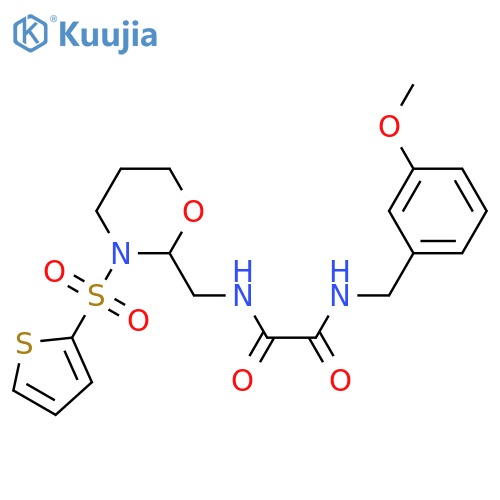 N'-(3-methoxyphenyl)methyl-N-{3-(thiophene-2-sulfonyl)-1,3-oxazinan-2-ylmethyl}ethanediamide structure
