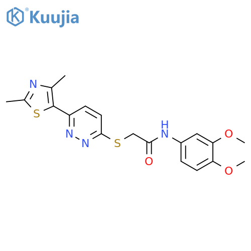 N-(3,4-dimethoxyphenyl)-2-{6-(2,4-dimethyl-1,3-thiazol-5-yl)pyridazin-3-ylsulfanyl}acetamide structure