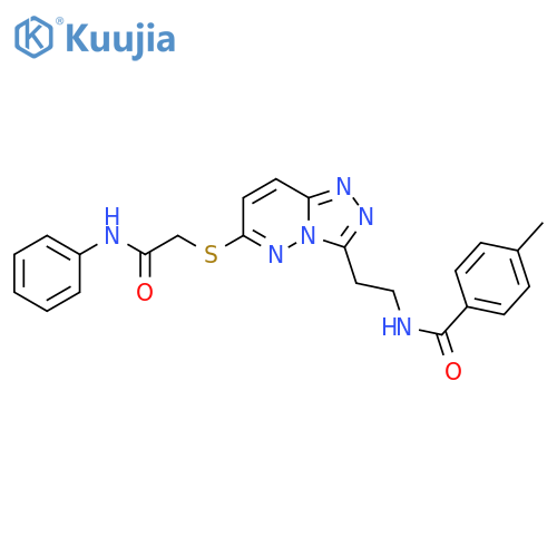 4-methyl-N-2-(6-{(phenylcarbamoyl)methylsulfanyl}-1,2,4triazolo4,3-bpyridazin-3-yl)ethylbenzamide structure