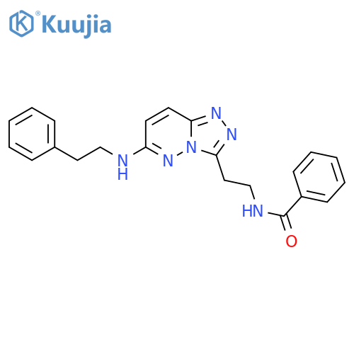 N-(2-{6-(2-phenylethyl)amino-1,2,4triazolo4,3-bpyridazin-3-yl}ethyl)benzamide structure