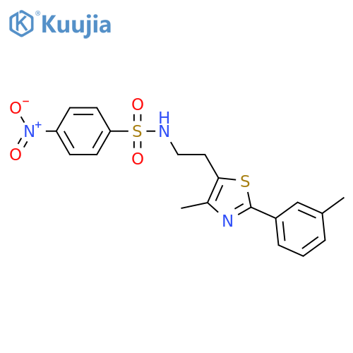 N-{2-4-methyl-2-(3-methylphenyl)-1,3-thiazol-5-ylethyl}-4-nitrobenzene-1-sulfonamide structure
