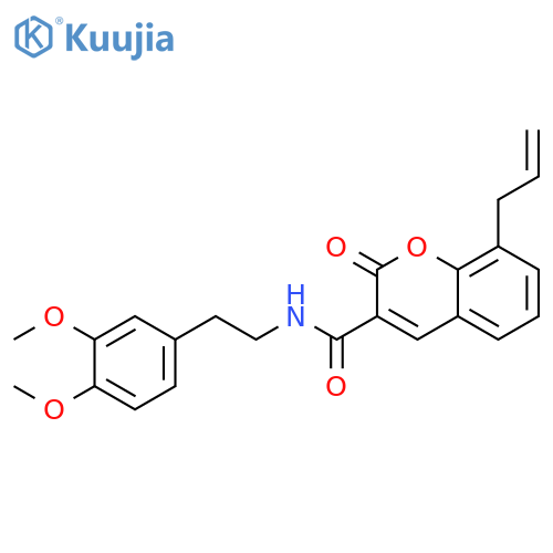 N-2-(3,4-dimethoxyphenyl)ethyl-2-oxo-8-(prop-2-en-1-yl)-2H-chromene-3-carboxamide structure