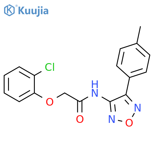 2-(2-chlorophenoxy)-N-4-(4-methylphenyl)-1,2,5-oxadiazol-3-ylacetamide structure