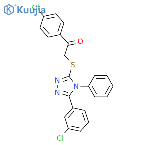 1-(4-CHLOROPHENYL)-2-([5-(3-CHLOROPHENYL)-4-PHENYL-4H-1,2,4-TRIAZOL-3-YL]SULFANYL)-1-ETHANONE structure