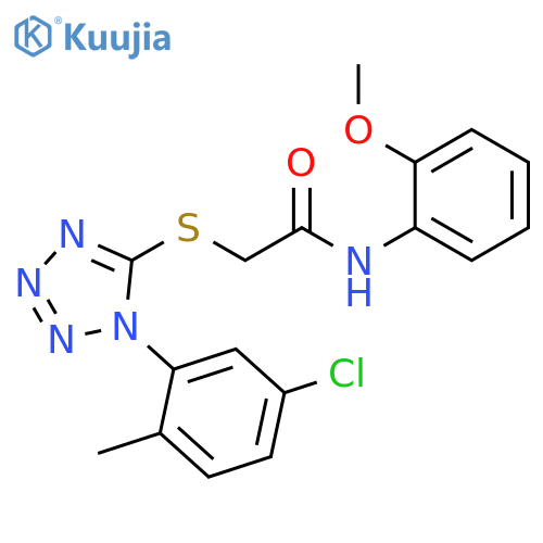 2-{1-(5-chloro-2-methylphenyl)-1H-1,2,3,4-tetrazol-5-ylsulfanyl}-N-(2-methoxyphenyl)acetamide structure