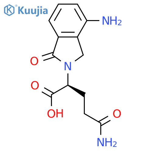 (S)-5-amino-2-(4-amino-1-oxoisoindolin-2-yl)-5-oxopentanoic acid structure