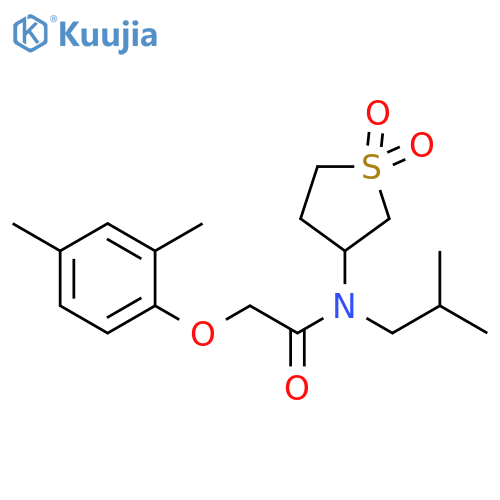2-(2,4-dimethylphenoxy)-N-(1,1-dioxo-1lambda6-thiolan-3-yl)-N-(2-methylpropyl)acetamide structure