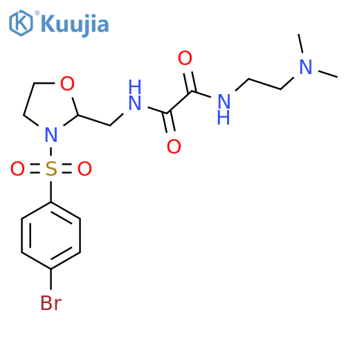 N'-{3-(4-bromobenzenesulfonyl)-1,3-oxazolidin-2-ylmethyl}-N-2-(dimethylamino)ethylethanediamide structure