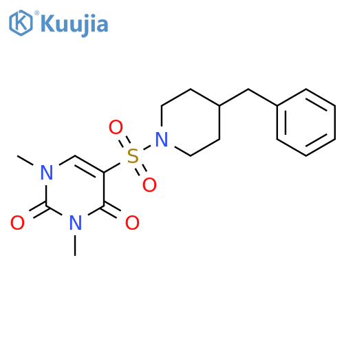 5-(4-benzylpiperidin-1-yl)sulfonyl-1,3-dimethyl-1,2,3,4-tetrahydropyrimidine-2,4-dione structure