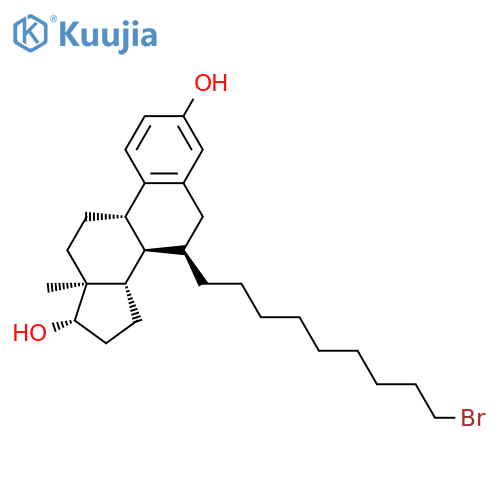 (7a,17b)-7-(9-Bromononyl)estra-1,3,5(10)-triene-3,17-diol structure