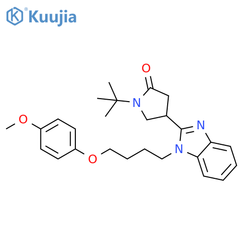 1-tert-butyl-4-{1-4-(4-methoxyphenoxy)butyl-1H-1,3-benzodiazol-2-yl}pyrrolidin-2-one structure