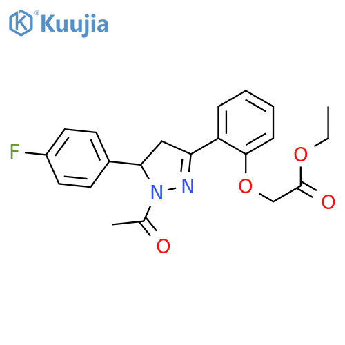 ethyl 2-{2-1-acetyl-5-(4-fluorophenyl)-4,5-dihydro-1H-pyrazol-3-ylphenoxy}acetate structure