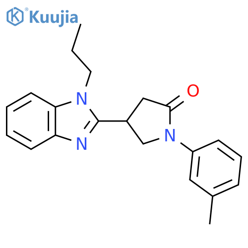 1-(3-methylphenyl)-4-(1-propyl-1H-1,3-benzodiazol-2-yl)pyrrolidin-2-one structure
