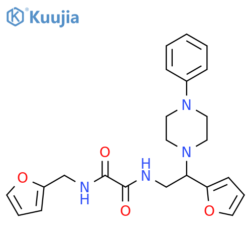 N'-2-(furan-2-yl)-2-(4-phenylpiperazin-1-yl)ethyl-N-(furan-2-yl)methylethanediamide structure