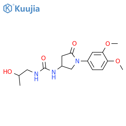 1-1-(3,4-dimethoxyphenyl)-5-oxopyrrolidin-3-yl-3-(2-hydroxypropyl)urea structure