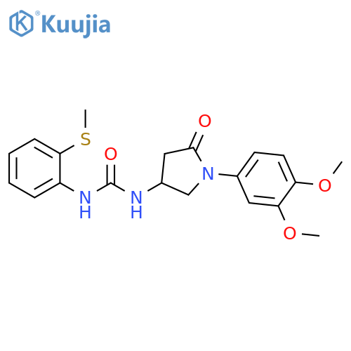 3-1-(3,4-dimethoxyphenyl)-5-oxopyrrolidin-3-yl-1-2-(methylsulfanyl)phenylurea structure