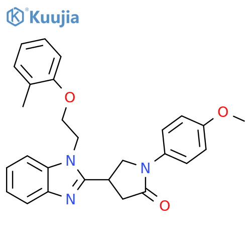 1-(4-methoxyphenyl)-4-{1-2-(2-methylphenoxy)ethyl-1H-1,3-benzodiazol-2-yl}pyrrolidin-2-one structure