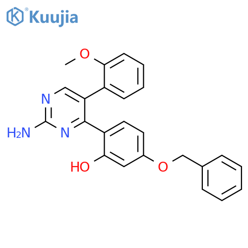 2-2-amino-5-(2-methoxyphenyl)pyrimidin-4-yl-5-(benzyloxy)phenol structure