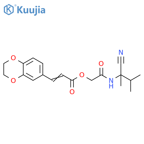 2-[(1-Cyano-1,2-dimethylpropyl)amino]-2-oxoethyl 3-(2,3-dihydro-1,4-benzodioxin-6-yl)-2-propenoate structure
