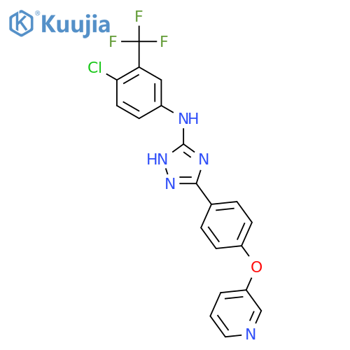 N-(4-Chloro-3-(trifluoromethyl)phenyl)-3-(4-(pyridin-3-yloxy)phenyl)-1H-1,2,4-triazol-5-amine structure