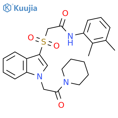 N-(2,3-dimethylphenyl)-2-({1-2-oxo-2-(piperidin-1-yl)ethyl-1H-indol-3-yl}sulfonyl)acetamide structure