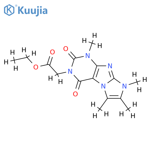 ethyl 2-{1,6,7,8-tetramethyl-2,4-dioxo-1H,2H,3H,4H,8H-imidazo1,2-gpurin-3-yl}acetate structure