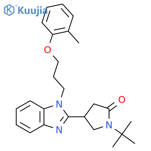 1-tert-butyl-4-{1-3-(2-methylphenoxy)propyl-1H-1,3-benzodiazol-2-yl}pyrrolidin-2-one structure