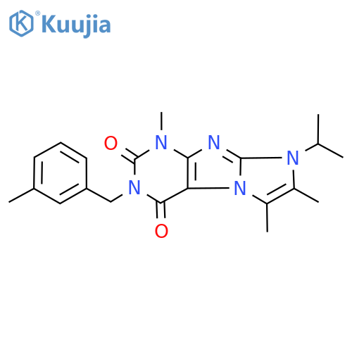 1,6,7-trimethyl-3-(3-methylphenyl)methyl-8-(propan-2-yl)-1H,2H,3H,4H,8H-imidazo1,2-gpurine-2,4-dione structure