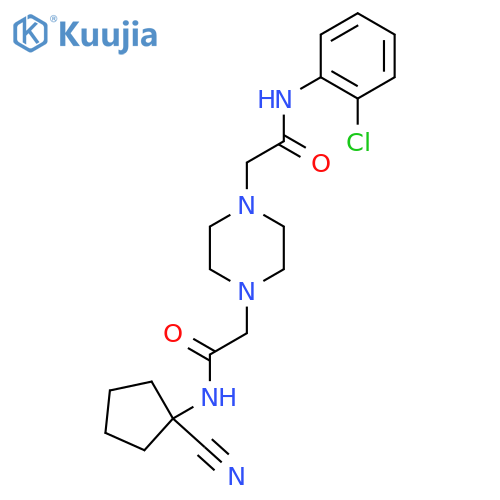 2-(4-{[(2-chlorophenyl)carbamoyl]methyl}piperazin-1-yl)-N-(1-cyanocyclopentyl)acetamide structure