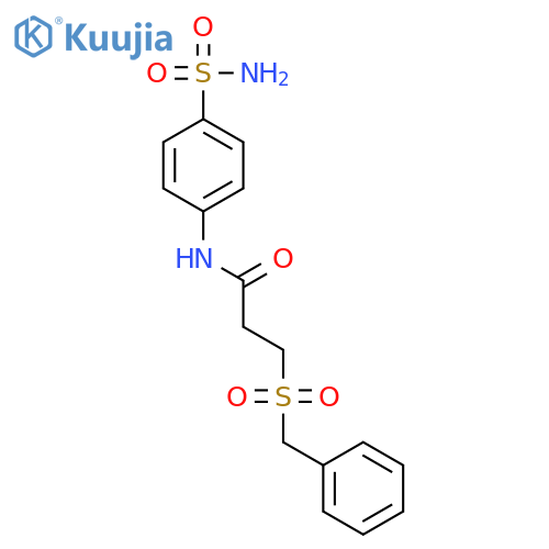 3-phenylmethanesulfonyl-N-(4-sulfamoylphenyl)propanamide structure
