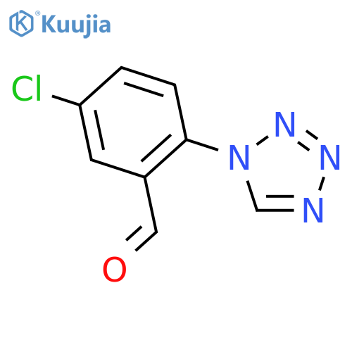 5-chloro-2-(1H-1,2,3,4-tetrazol-1-yl)benzaldehyde structure